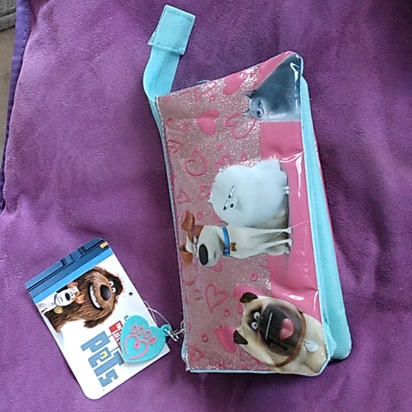 NWTS THE SECRET LIFE OF PETS 3 Compartment zippered bag case pencils crayons T2 - Picture 8 of 9
